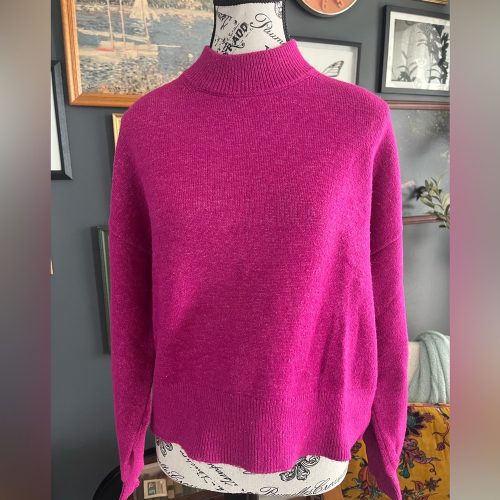 Gap Magenta Mock-Neck Sweater